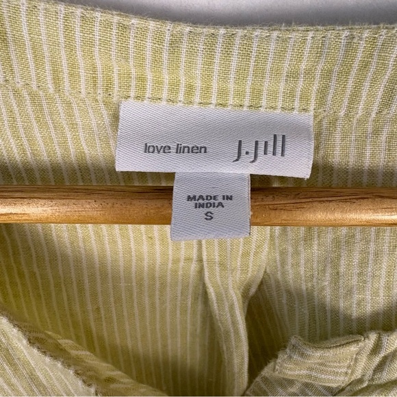 J. Jill Love Linen Lime Green 3/4 Sleeve Popover Blouse - Picture 5 of 7